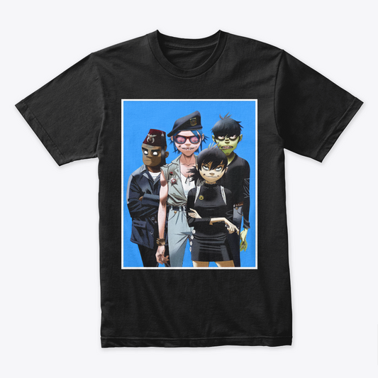 Camiseta Algodon Gorillaz Band Poster