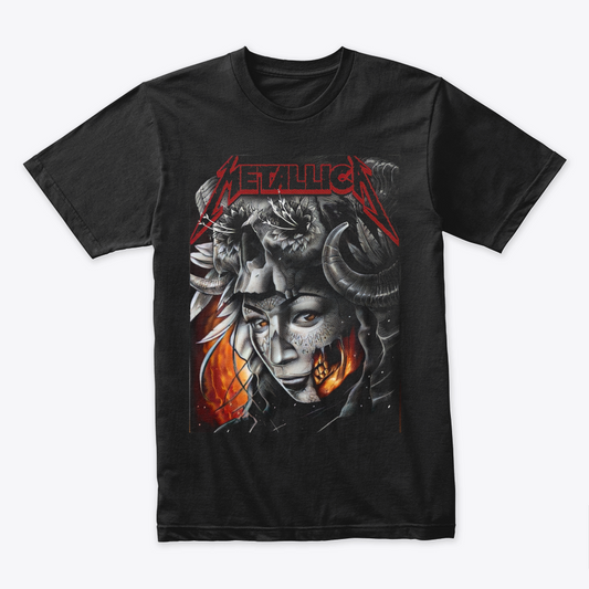 Camiseta Algodon Metallica Women Vikingo Art