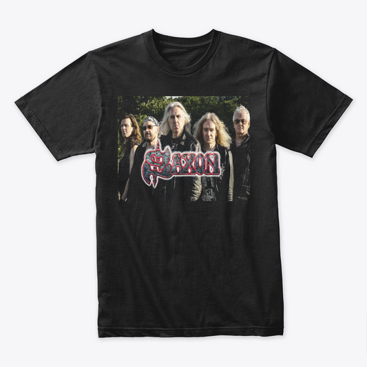 Camiseta Algodon Saxon Band Poster