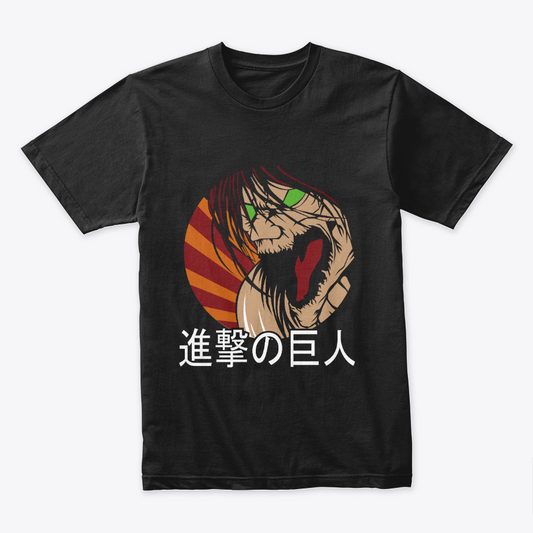 Camiseta Algodon Face attack on titan Art